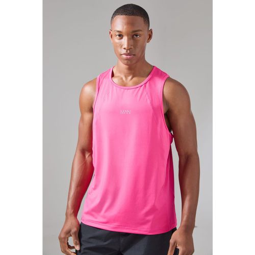 Man Active Mesh Panelled Vest, Pink - boohoo - Modalova