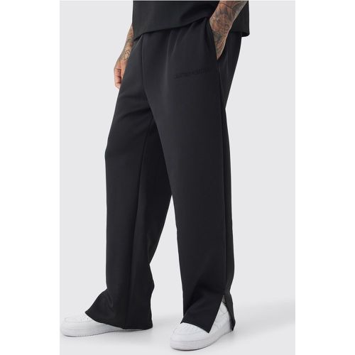 Tall Tricot Embroidered Split Hem Relaxed Fit Trousers - boohoo - Modalova