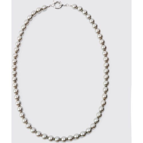 Mm Pearl Bead Necklace In Charcoal - boohoo - Modalova