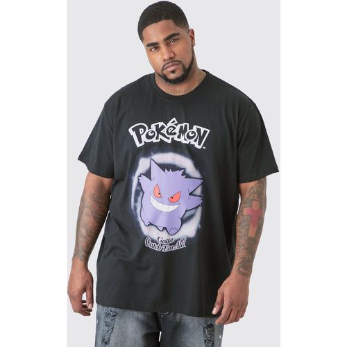 T-shirt Plus Size nera ufficiale con stampa Pokemon Gengar - boohoo - Modalova