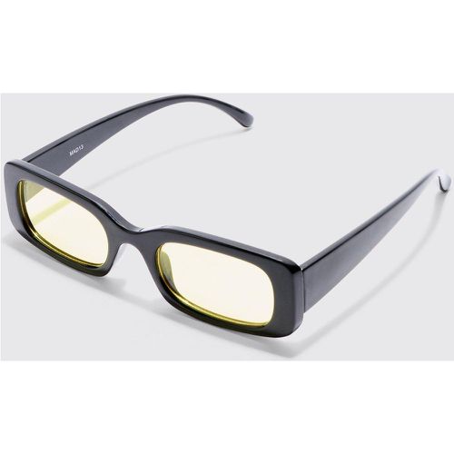Rectangular Contrast Lens Sunglasses In Black - boohoo - Modalova