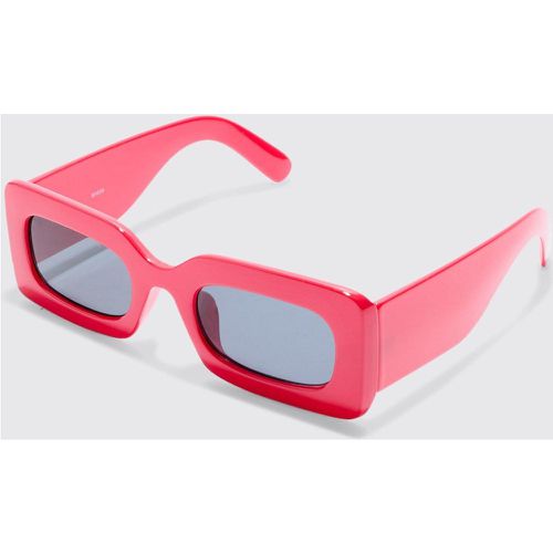 Rectangular Sunglasses In Red - boohoo - Modalova