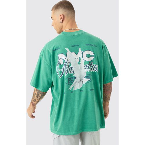 Oversized Extended Neck Nyc Dove Print T-shirt - boohoo - Modalova