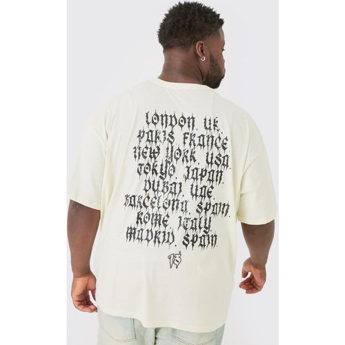 Camiseta Plus Oversize Con Estampado Homme Cruzado Frontal Y En La Espalda - boohoo - Modalova