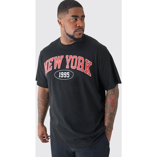 Plus New York Print T-Shirt, Negro - boohoo - Modalova