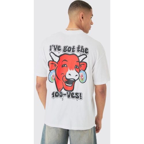 Camiseta Oversize Con Estampado De La Vaca Que Ríe - boohoo - Modalova