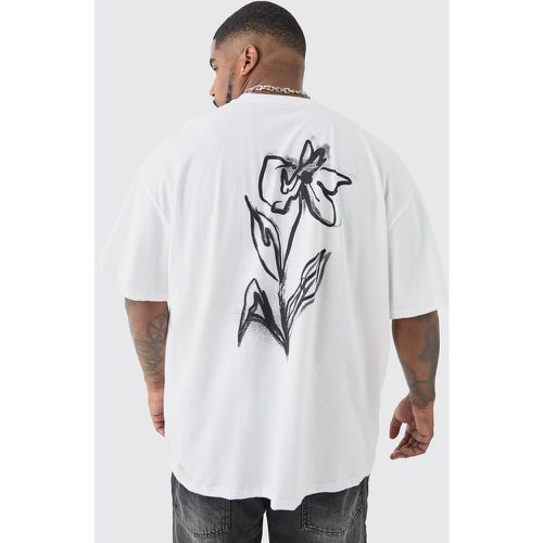Plus Mono Floral T-shirt In White - boohoo - Modalova