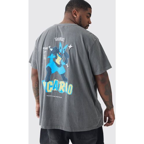 T-shirt Plus Size grigia con Pokemon Lucario - boohoo - Modalova