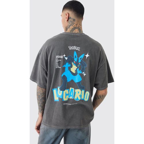 T-shirt Tall grigia con Pokemon Lucario - boohoo - Modalova