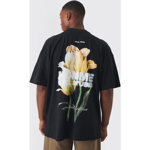 Camiseta Oversize Con Cuello Extendido Y Estampado De Tulipán - boohoo - Modalova