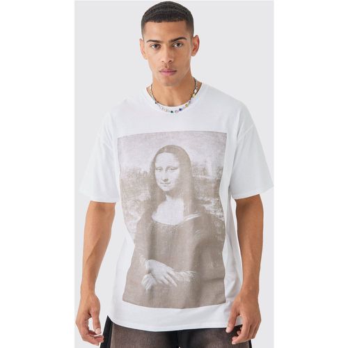 Camiseta Oversize Con Estampado De Mona Lisa - boohoo - Modalova