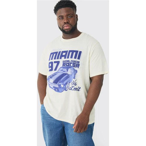 Plus Miami Moto Print T-Shirt - boohoo - Modalova