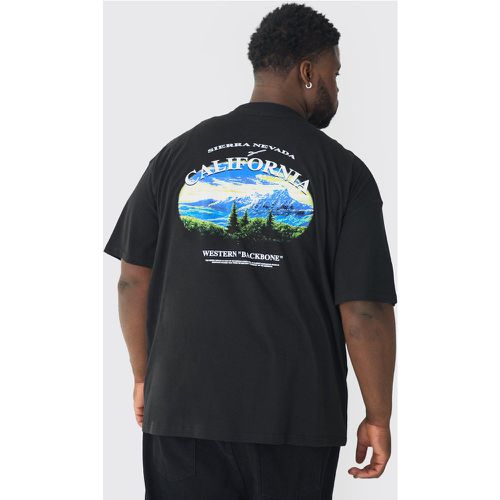 T-shirt Plus Size oversize con stampa California di paesaggio sul retro - boohoo - Modalova