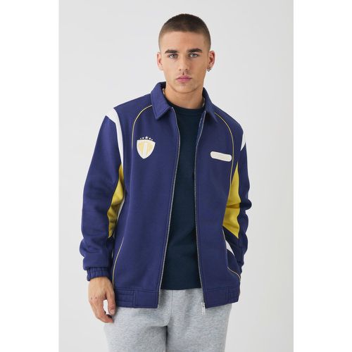 Giacca Harrington in jersey con ricami stile Varsity - boohoo - Modalova