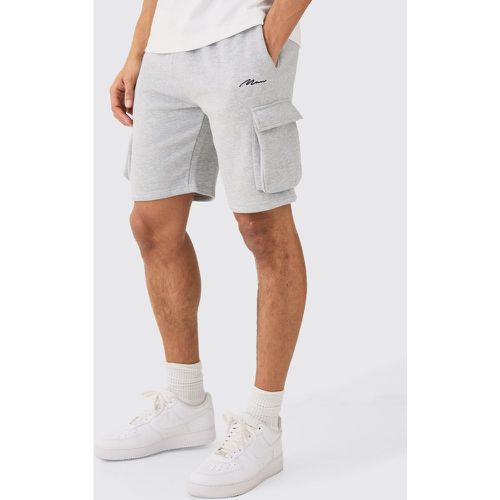 Pantalón Corto Cargo Holgado De Largo Medio Con Firma Man - boohoo - Modalova