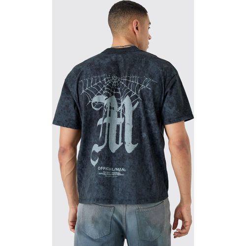 Camiseta Oversize Recta Con Lavado De Ácido Y Estampado Gráfico M - boohoo - Modalova