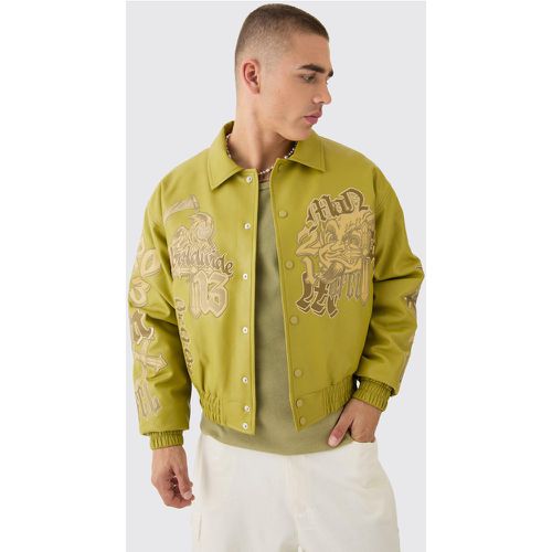 Chaqueta Bomber Recta Con Cuello Worldwide Color Mostaza - boohoo - Modalova