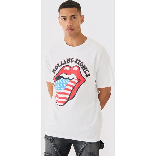 Camiseta Oversize Con Estampado De Los Rolling Stones - boohoo - Modalova