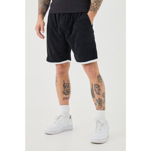 Relaxed Fit Mid Contrast Towelling Shorts - boohoo - Modalova