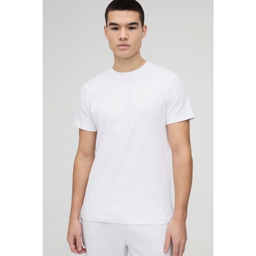 T-shirt Basic a girocollo, Bianco - boohoo - Modalova