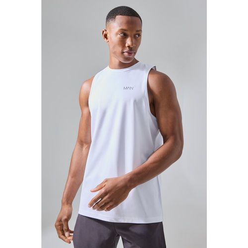 Man Active Performance Tank, Blanco - boohoo - Modalova