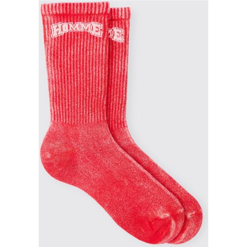 Acid Wash Homme Socks In Red, Rosso - boohoo - Modalova
