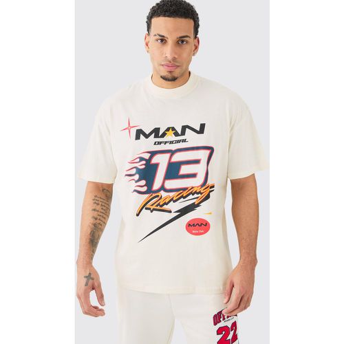 T-shirt oversize con grafica Man Racing - boohoo - Modalova