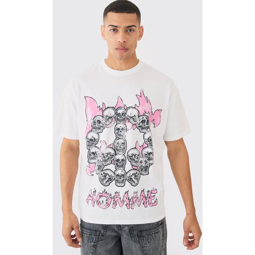 Oversized Skull Print T-Shirt - boohoo - Modalova