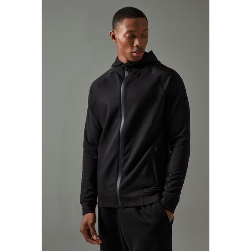 Felpa Man Active Pro in fleece Reg Fit con zip e cappuccio - boohoo - Modalova