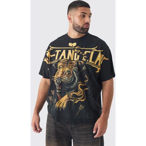 T-shirt Plus Size oversize ufficiale con stampa Wu Tang e cuciture - boohoo - Modalova