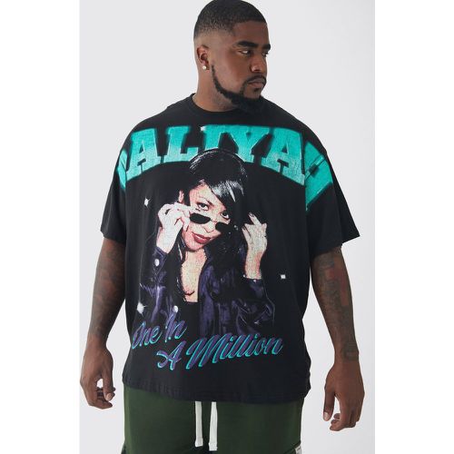 T-shirt Plus Size oversize ufficiale con stampa Aaliyah in grande scala - boohoo - Modalova