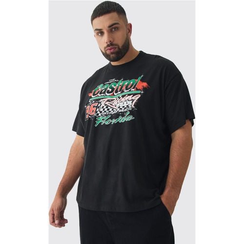 T-shirt Plus Size oversize ufficiale Castrol GTX con stampa - boohoo - Modalova