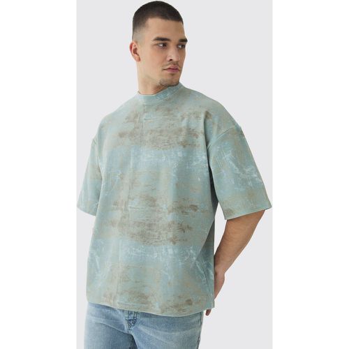 Tall Acid Wash Compact Rib Boxy Oversized T-Shirt - boohoo - Modalova