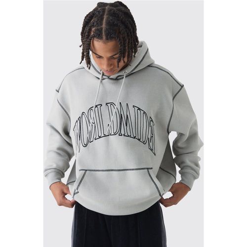 Sudadera Oversize Worldwide Con Capucha Y Costuras En Contraste - boohoo - Modalova