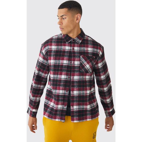 Camicia oversize a maniche lunghe a quadri - boohoo - Modalova