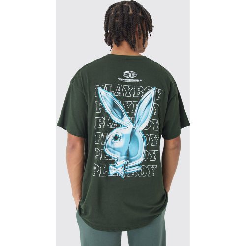 Camiseta Oversize Desteñida Con Estampado Universitario De Playboy - boohoo - Modalova