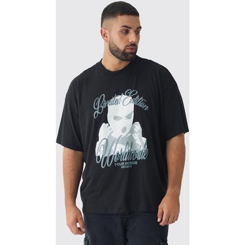 Camiseta Plus Oversize Con Estampado Worldwide Y Pasamontañas - boohoo - Modalova