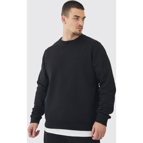 Sudadera Tall Regular Negra Con Cuello De Caja - boohoo - Modalova