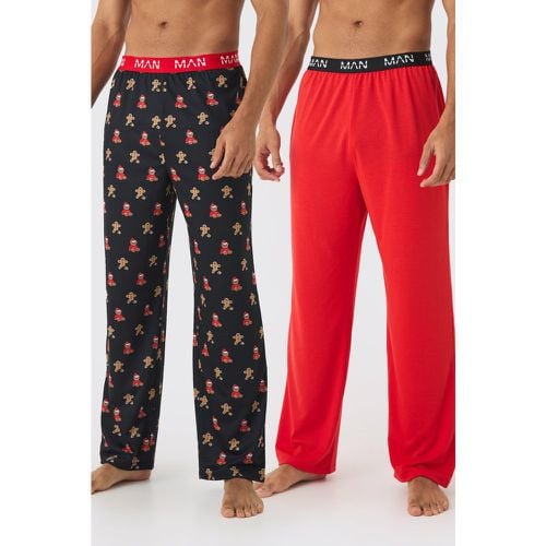 Pack De 2 Braguitas Man Para Estar En Casa Lisas Y Con Estampado De Osito - boohoo - Modalova