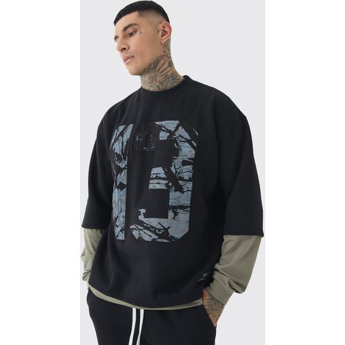 Sudadera Tall Oversize Con Mangas Falsas, Capa 13 Y Apliques - boohoo - Modalova