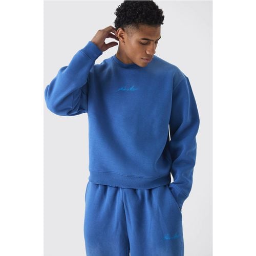 Felpa squadrata oversize Man in lavaggio spray - boohoo - Modalova