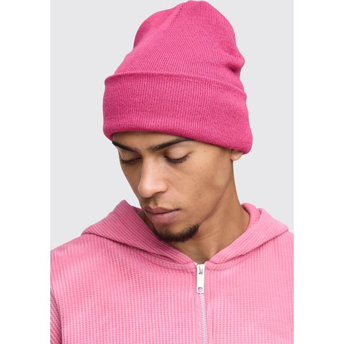 Gorro Clásico De Punto Plano, Pink - boohoo - Modalova