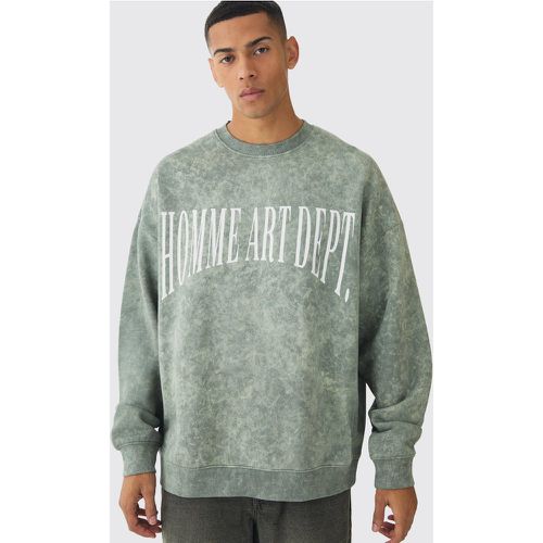 Sudadera Súper Oversize Con Estampado Desteñido - boohoo - Modalova