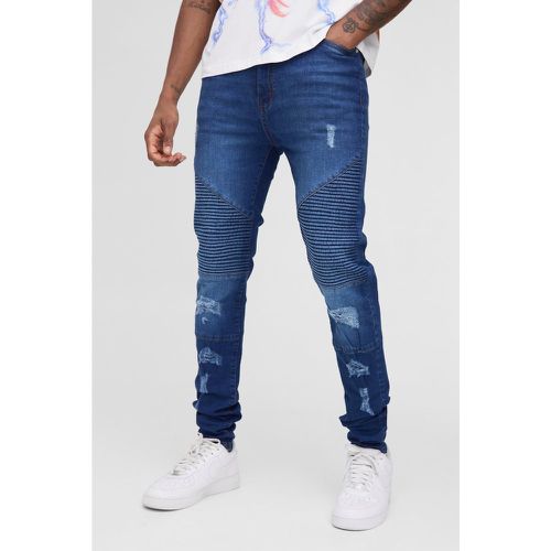 Jeans da biker Tall Super Skinny Fit con spacco sul ginocchio - boohoo - Modalova