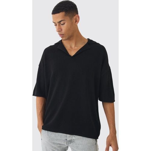 Polo oversize in maglia con spalle scese - boohoo - Modalova