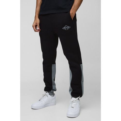 Pantalón Deportivo Man Ajustado Con Colores En Bloque Y Rombos - boohoo - Modalova