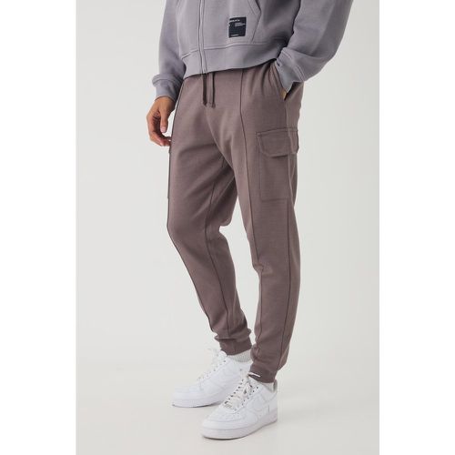 Pantaloni tuta Cargo Slim Fit pesanti Super Clean in maglia intrecciata - boohoo - Modalova