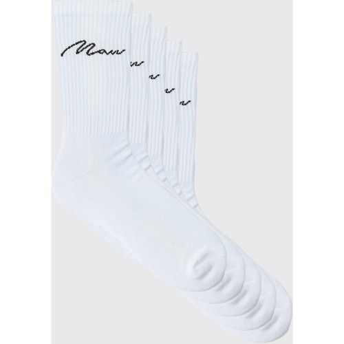 Pack De 5 Pares De Calcetines Deportivos Lisos Con Logo Man - boohoo - Modalova