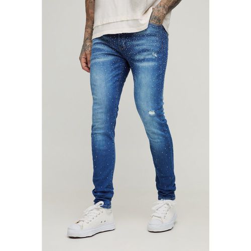 Jeans Tall Skinny Fit Stretch con strass - boohoo - Modalova