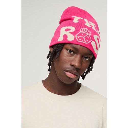 Berretto Beanie rosa con grafica di dadi - boohoo - Modalova